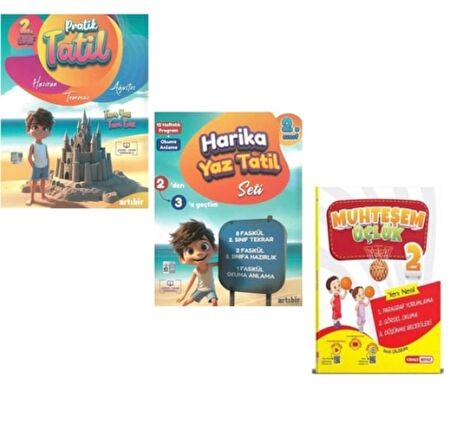 ARTIBİR YAYINLARI 2. Sınıf Pratik Harika Yaz Tatili 3. Sınıfa Geçenler İçin Tatil Seti (3 Kitap)