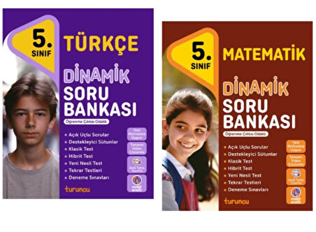 TUDEM YAYINLARI 5.SINIF DİNAMİK TÜRKÇE - MATEMATİK  SORU BANKASI