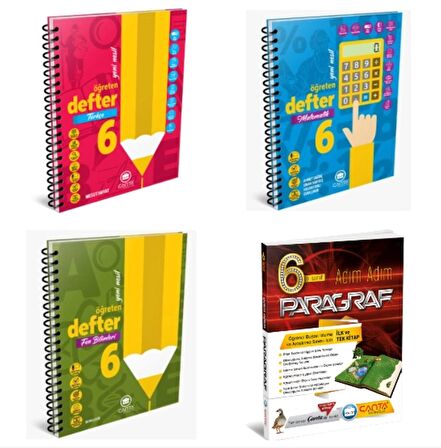 Çanta Yayıncılık 6. Sınıf – Türkçe - Matematik- Fen Bilimleri Kazandıran Defter ve Adım Adım Paragraf (4 Kitap)