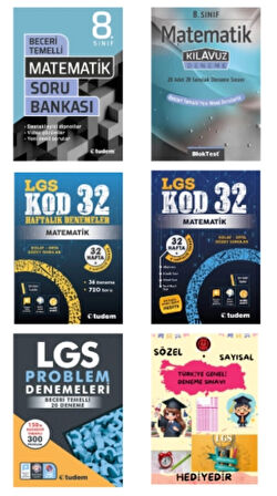 TUDEM YAYINLARI LGS MATEMATİK BECERİ TEMELLİ SORU BANKASI - MATEMATİK KLAVUZ DENEME - MATEMATİK KOD 32 - MATEMATİK 32 HAFTALIK DENEMELER - LGS PROBLEMLER DENEME - HEDİYE