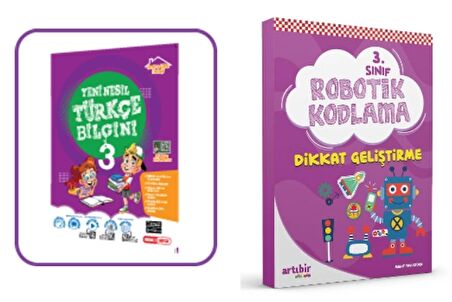 KIRMIZI BEYAZ 3.SINIF TÜRKÇE BİLGİNİ VE ARTIBİR YAYINCILIK ROBOTİK KODLAMA (2 Kitap)