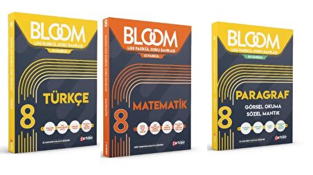 ARTIBİR YAYINLARI 8. Sınıf Bloom Türkçe + Matematik + Paragraf Görsel Okuma Sözel Mantık LGS Fasikül Soru Bankası (3 Kitap)