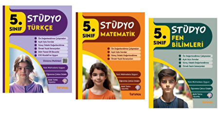 TUDEM YAYINLARI 5.SINIF STÜDYO TÜRKÇE - MATEMATİK - FEN BİLİMLERİ  3'LÜ SET