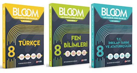 ARTIBİR YAYINLARI 8. Sınıf Bloom Türkçe + Fen Bilimleri + T.C. İnkılap Tarihi ve Atatürkçülük Fasikül Soru Bankası (3 Kitap)