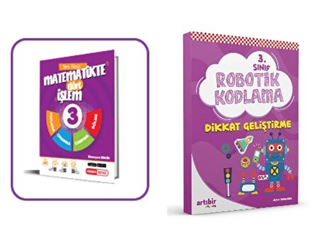 KIRMIZI BEYAZ 3.SINIF MATEMATİKTE 4 İŞLEM VE ARTIBİR YAYINCILIK ROBOTİK KODLAMA (2 Kitap)