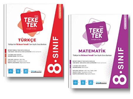 PRUVA AKADEMİ YAYINLARI 8.SINIF TÜRKÇE + MATEMATİK TEKE TEK