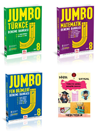MODEL EĞİTİM YAYINLARI 8. Sınıf Jumbo Türkçe Matematik Fen Bilimleri Deneme Bankası