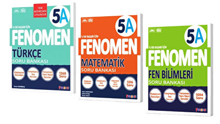 FENOMEN YAYINLARI 5 Türkçe A + Matematik A  + Fen Bilimleri A Soru Bankası