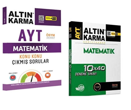 ALTIN KARMA YAYINLARI AYT MATEMATİK KONU KONU ÇIKMIŞ SORULAR + MATEMATİK 40'LI DENEME