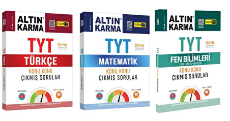 ALTIN KARMA YAYINLARI TYT TÜRKÇE+MATEMATİK+FEN BİLİMLERİ KONU KONU ÇIKMIŞ SORULAR