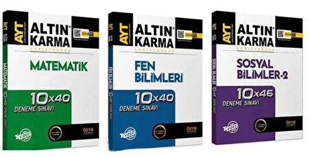 ALTIN KARMA YAYINLARI AYT MATEMATİK+FEN BİLİMLEİ + SOSYAL BİLİMLER 2 40'LI DENEME