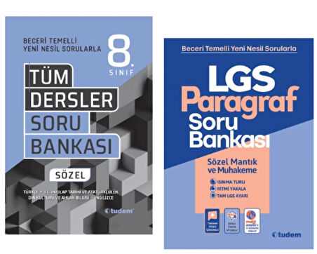 TUDEM YAYINLARI 8.SINIF LGS BECERİ TÜM DERSLER SÖZEL SORU BANKASI - PARAGRAF SORU BANKASI