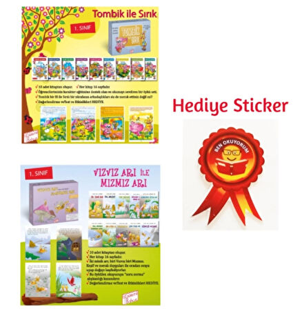 GİZEMLİ BAHÇE 1.SINIF TOMBİK İLE SIRIK 10'LU HİKAYE - VIZVIZ ARI İLE MIZMIZ ARI 10'LU HİKAYE SETİ