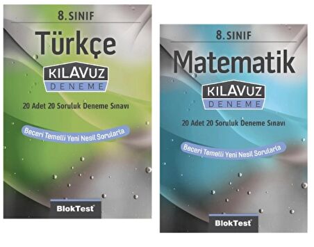 BLOKTEST YAYINLARI 8. Sınıf Türkçe + Matematik Kılavuz Deneme