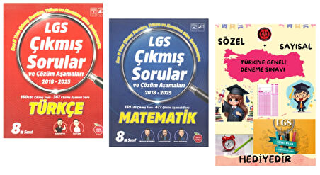 NEWTON YAYINLARI 2018-2025 TÜRKÇE - MATEMATİK LGS ÇIKMIŞ SORULAR VE ÇÖZÜM AŞAMALARI - HEDİYE
