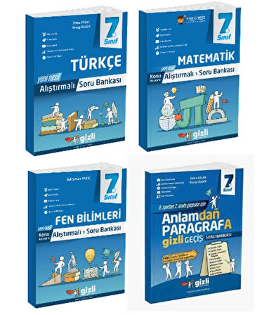 7. Sınıf Türkçe+Matematik+Fen Bilimleri+Paragraf Alıştırmalı Soru Bankası