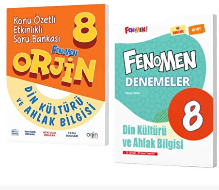 FENOMEN YAYINLAR Orjin 8 Din Kültürü ve Ahlak Bilgisi Konu Özetli Etkinlikli Soru Bankası + Denemeler