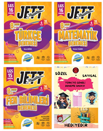 ÜNLÜLER KARMASI LGS 8. Sınıf JETT Türkçe - Matematik - Fen Bilimleri Branş Deneme - Hediyeli