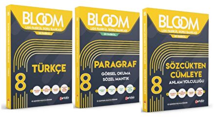 ARTIBİR YAYINLARI 8. Sınıf Bloom Türkçe + Paragraf Görsel Okuma Sözel Mantık + Sözcükten Cümleye Anlam Yolculuğu LGS Fasikül Soru Bankası (3 Kitap)