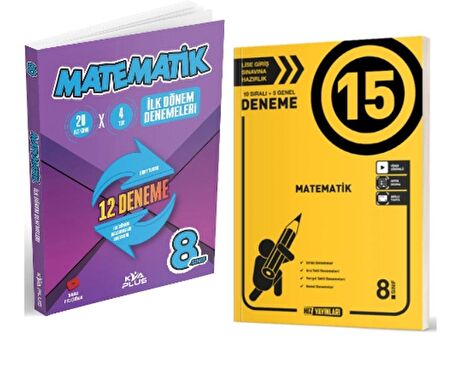 KORAY VAROL YAYINLARI 8. SINIF MATEMATİK İLK DÖNEM DENEMELERİ + HIZ YAYINLARI LGS Matematik 15 li Deneme (2 Kitap)