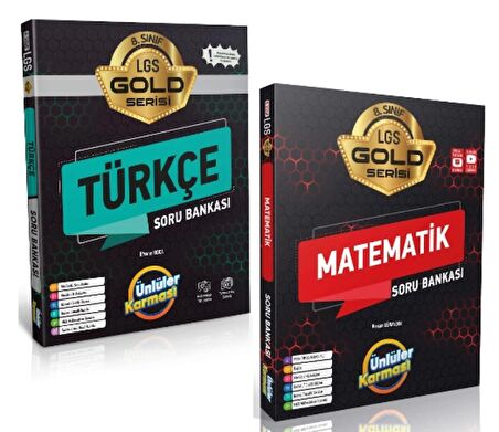 ÜNLÜLER KARMASI 8. Sınıf Gold Türkçe + Matematik Soru Bankası (2 Kitap)