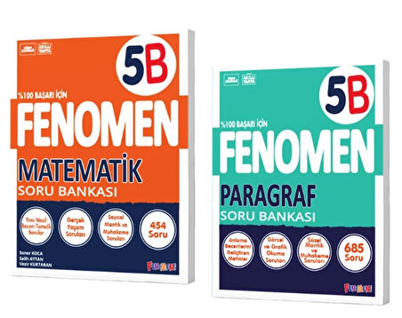 FENOMEN YAYINLARI 5 Matematik B + PARAGRAF B Soru Bankası