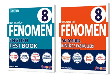 FENOMEN YAYINLARI 8. SINIF İngilizce Soru Bankası +On Soruda İngilizce Fasikülleri (4 Fasikül)