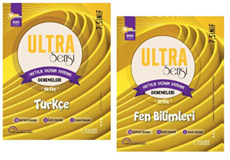 PALME YAYINLARI 7.SINIF TÜRKÇE - FEN BİLİMLERİ - KAZANIM KAVRAMA DENEME SETİ