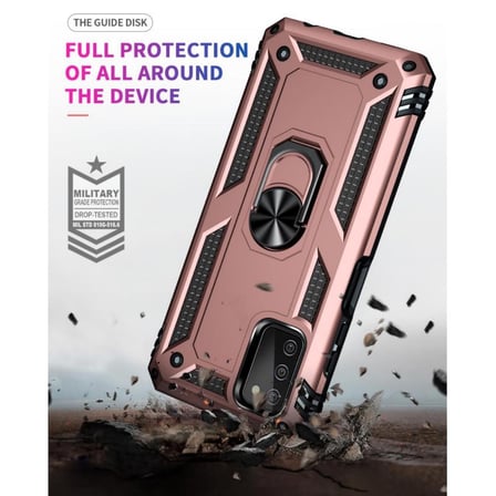 Smcase Samsung Galaxy A03s Kılıf Vega Yüzüklü Tank Silikon