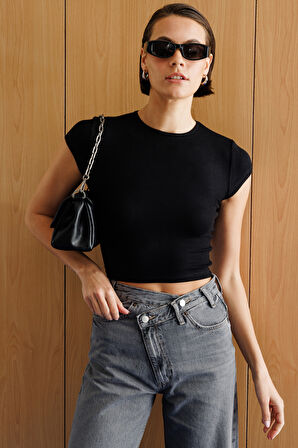 Kısa Kollu Kadın Crop T-shirt CROP-T-SHIRT
