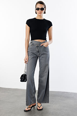 Kısa Kollu Kadın Crop T-shirt CROP-T-SHIRT