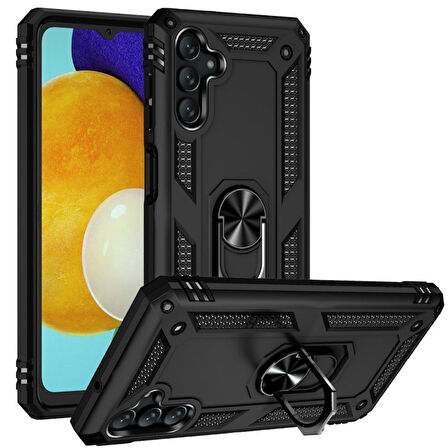 Smcase Samsung Galaxy A13 5G Kılıf Vega Yüzüklü Tank Silikon  Nano Ekran Koruyucu
