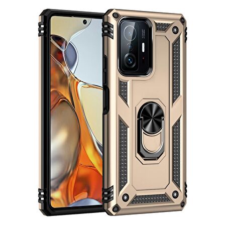 Smcase Xiaomi 11T Kılıf Vega Yüzüklü Tank Silikon