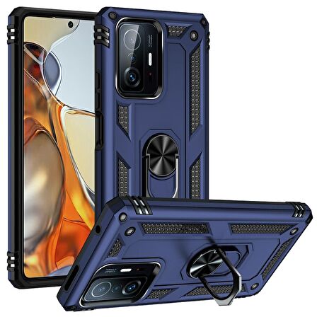Smcase Xiaomi 11T Kılıf Vega Yüzüklü Tank Silikon