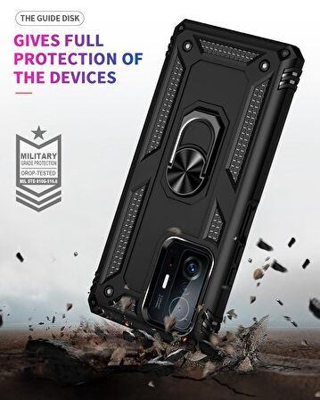 Smcase Xiaomi 11T Kılıf Vega Yüzüklü Tank Silikon