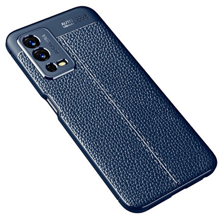 Smcase Oppo A55 Kılıf Kamera Korumalı Deri Dokulu Silikon