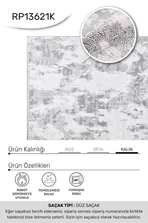 ANATOLIA HALI ROOM-Gri/Beyaz - Özel Ölçü-Salon,Oturma Odası ve Koridor Halısı