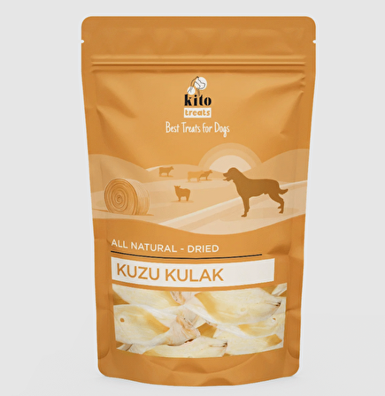 Kurutulmuş Kuzu Kulak Çiğnemelik Köpek Ödül Maması %100 Doğal, Glutensiz, Organik 100 gr