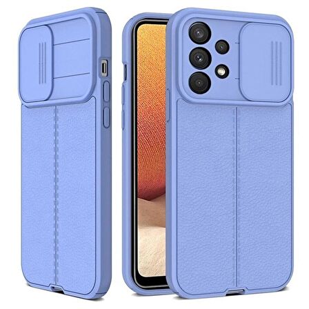 Gpack Samsung Galaxy A23 Kılıf Kamera Sürgülü Deri Dokulu Mat Silikon 