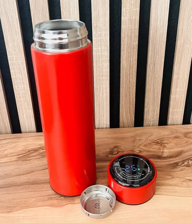 Kişiye Özel 500 ml Dijital Dereceli & Süzgeçli Vakumlu Çelik Termos