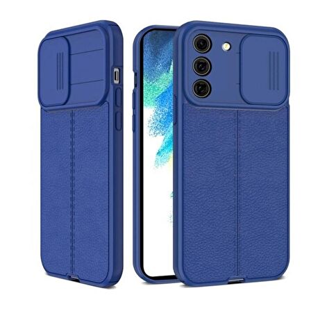 Gpack Samsung Galaxy S22 Plus Kılıf Kamera Sürgülü Deri Dokulu Mat Silikon 