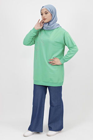 Taş Detaylı 2 İp Sweatshirt