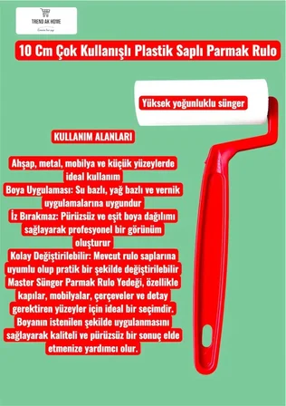 4lü profesyonel boyacı seti kapı dolap ve benzeri alan boyama fırça plastik rulo yedek rulo başlık