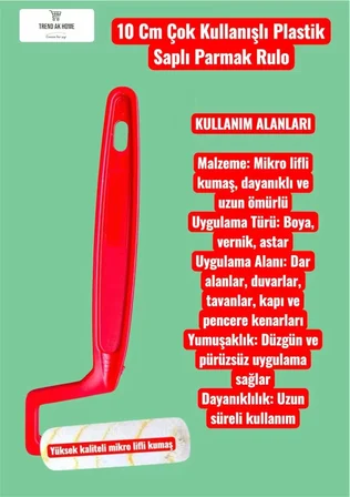 4lü profesyonel boyacı seti kapı dolap ve benzeri alan boyama fırça plastik rulo yedek rulo başlık