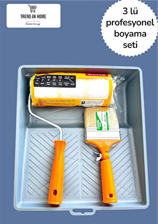 3LÜ PROFESYONEL BOYACI SETİ BÜYÜK BOY TAVA VE RULO ROBOT FIRÇA DUVAR TAVAN VB. BOYAMA ALANI İÇİN