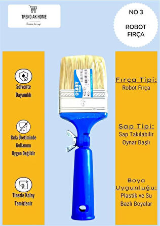  3 numara OSKAR FIRÇA LÜX ROBOT KESTİRME BOYA FIRÇASI