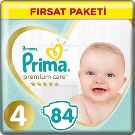 Prima Bebek Bezi Premium Care 4 Beden 84'lü Juniorfırsat Paketi