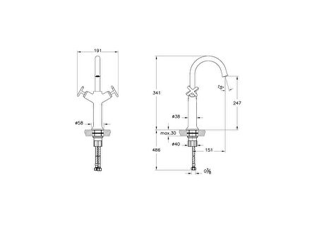 VitrA Origin Classic A4288636 Çanak Lavabo Bataryası, Mat Siyah