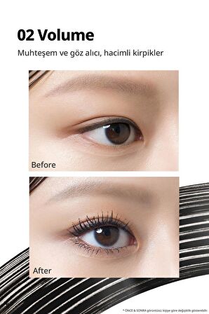 Hacim Kazandıran Suya Dayanıklı Maskara Peripera Ink Black Cara Choigosim (02 Volume Curling)