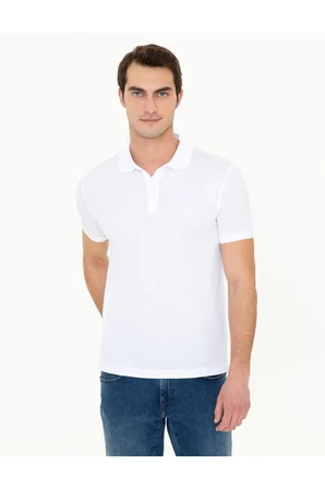 Beyaz Slim Fit Basic Polo Yaka T-sirt